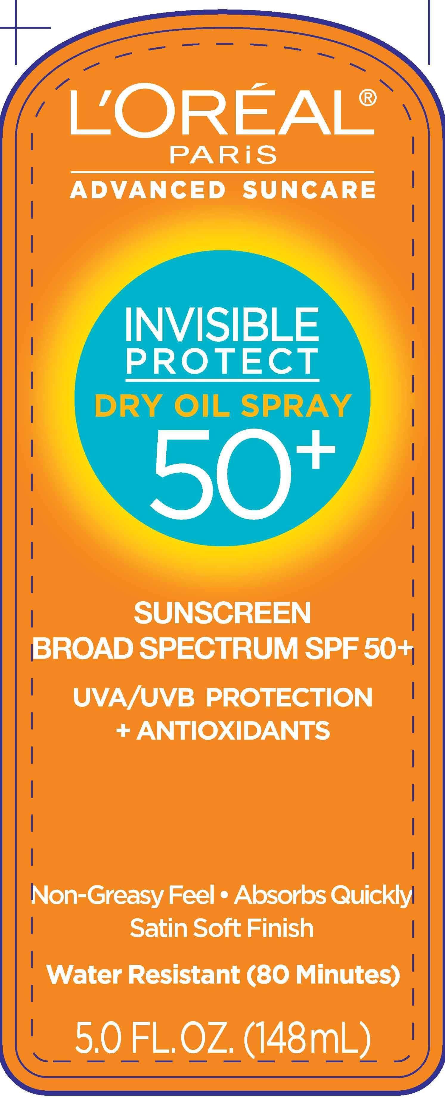 LOreal Paris Advanced Suncare Invisible Protect Dry 50 Plus Broad Spectrum SPF 50 Plus Sunscreen