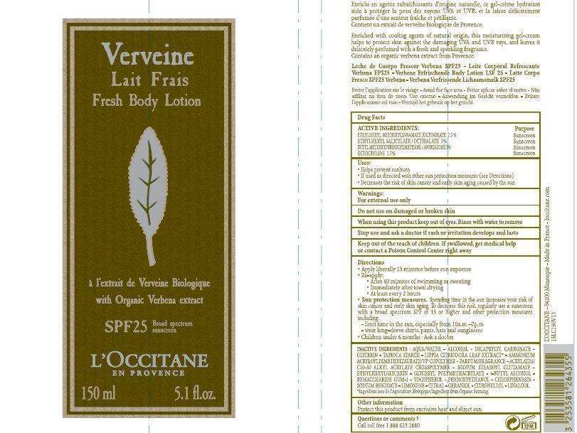 L OCCITANE FRESH BODY with Organic Verbena Extract SPF25 Broad Spectrum Sunscreen