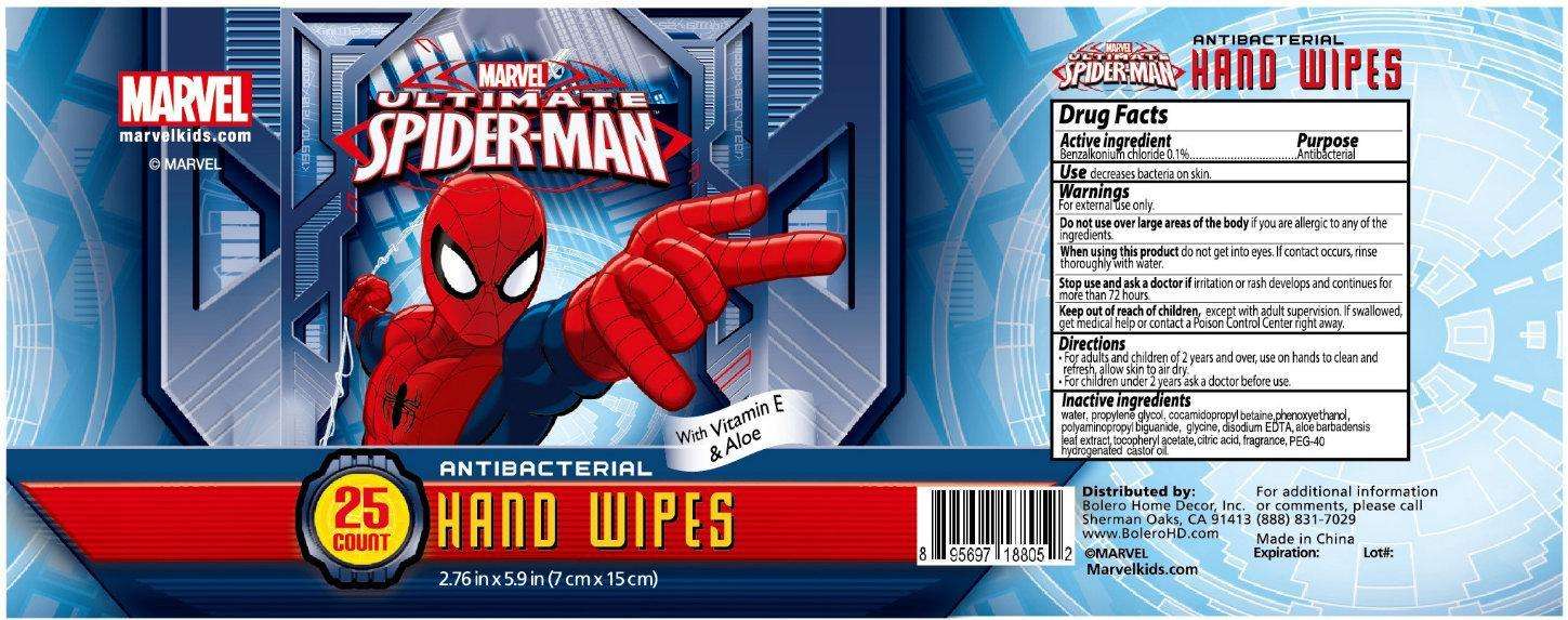 MARVEL ULTIMATE SPIDER-MAN ANTIBACTERIAL HAND WIPES