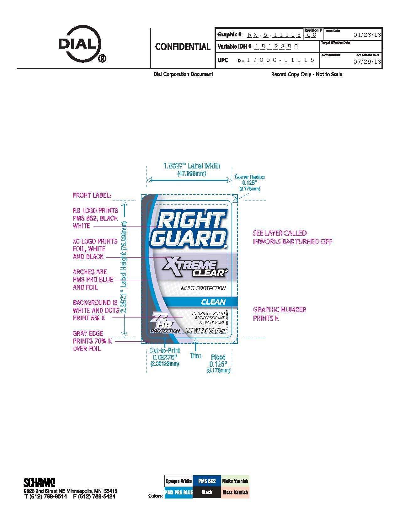 Right Guard Xtreme Clear