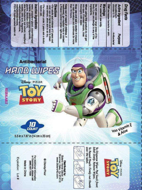 Disney PIXAR TOY STORY Antibacterial Hand Wipes