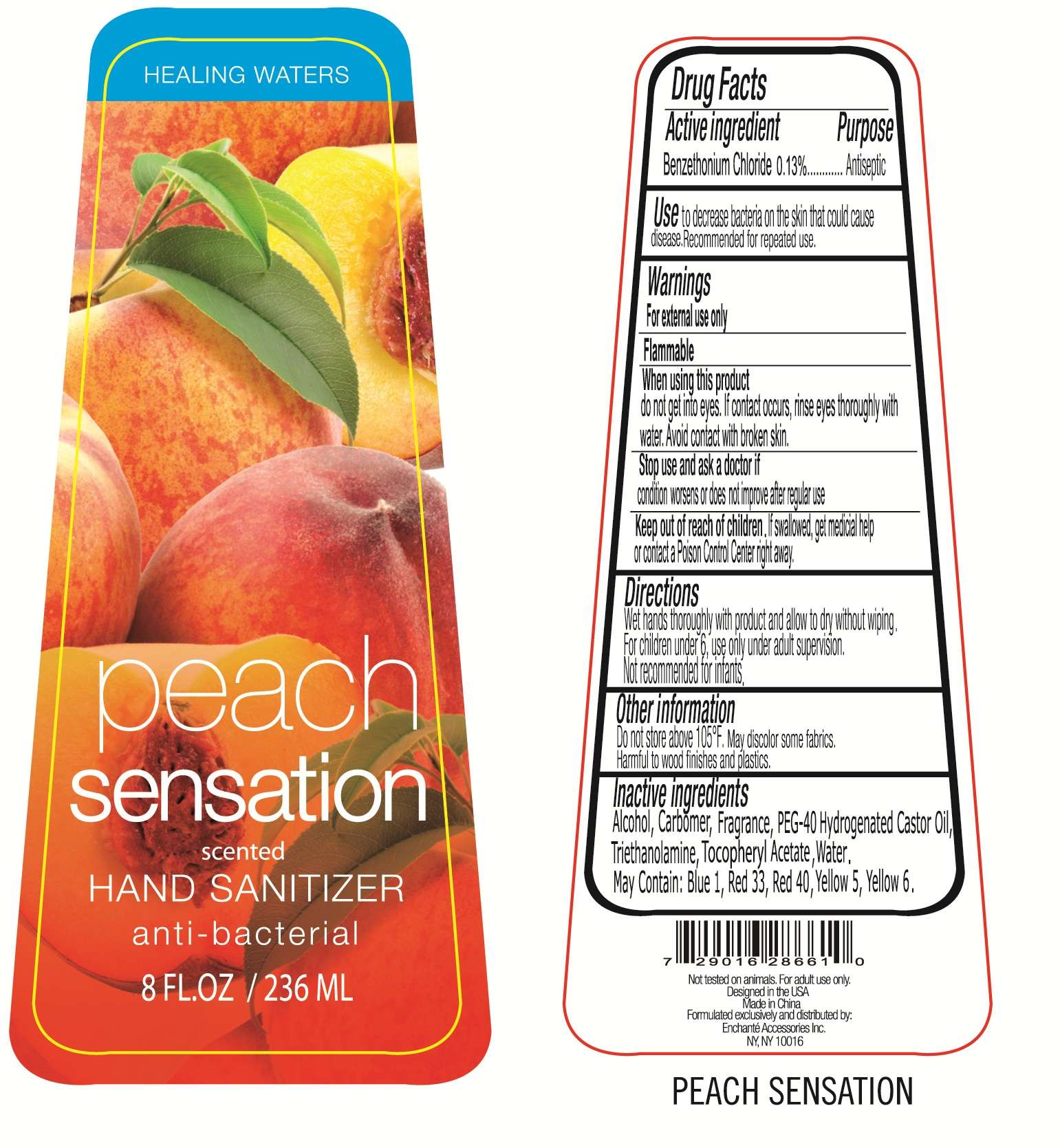 Peach Sensation Scented Hand Sanitizer Anti-Bacterial