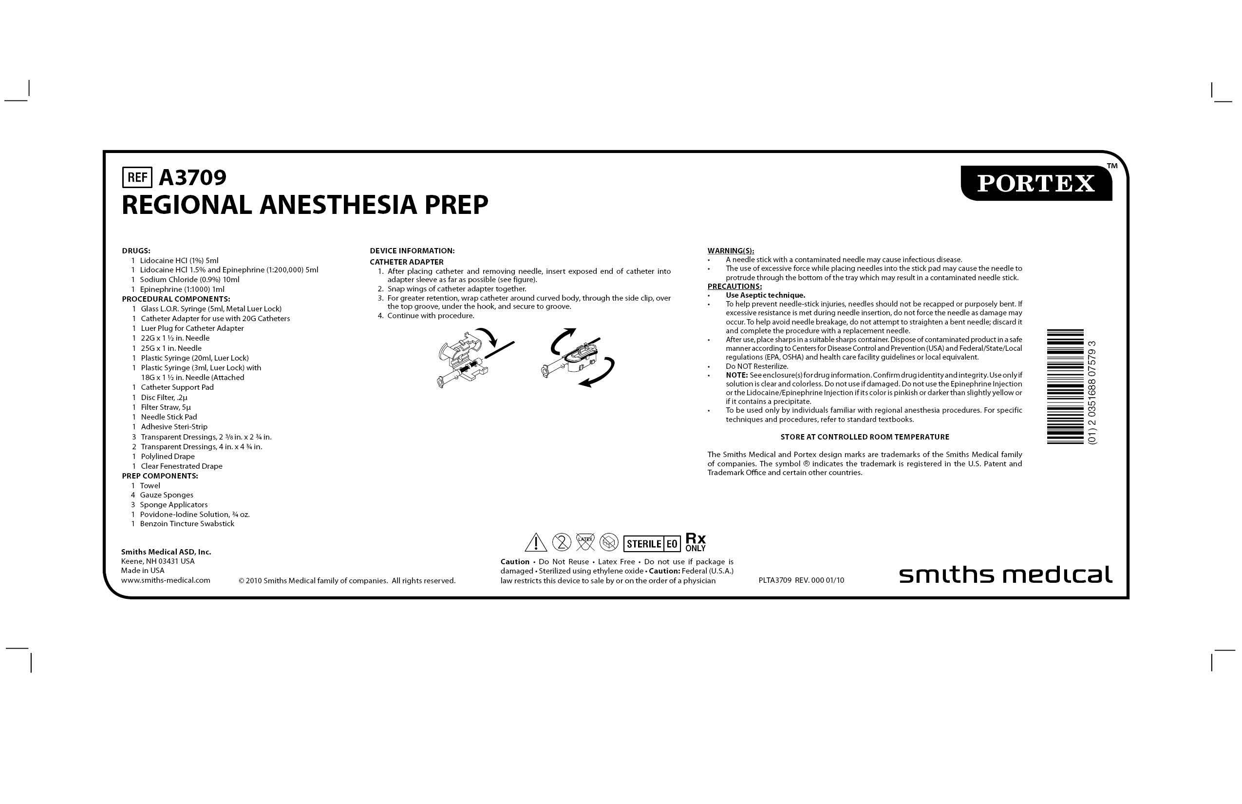 A3709 REGIONAL ANESTHESIA PREP