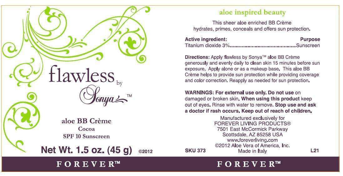 flawless by Sonya aloe BB creme COCOA SPF 10 Sunscreen