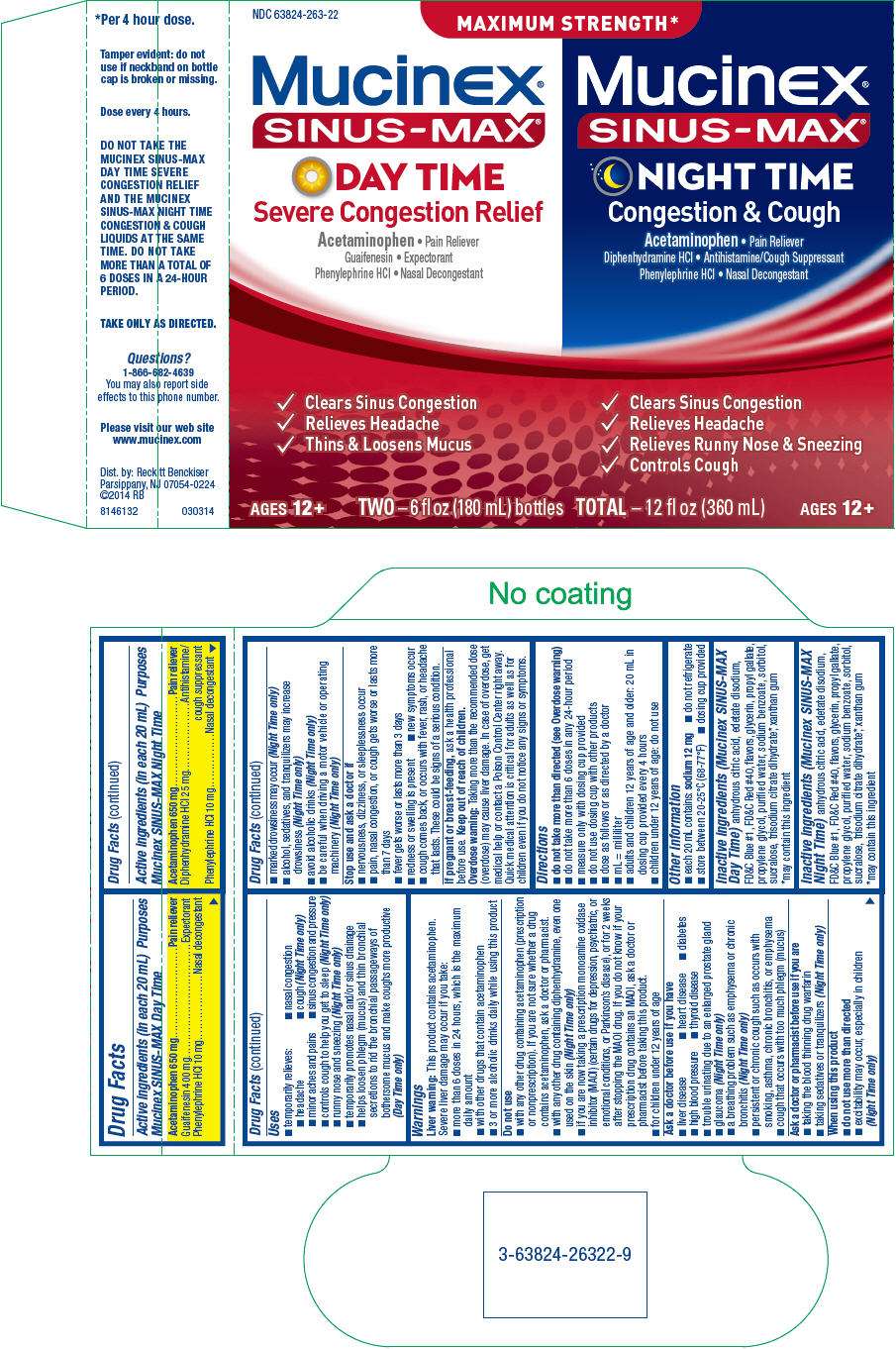 Mucinex Sinus-Max Day Time Severe Congestion Relief and Mucinex Sinus-Max Night Time Congestion and Cough