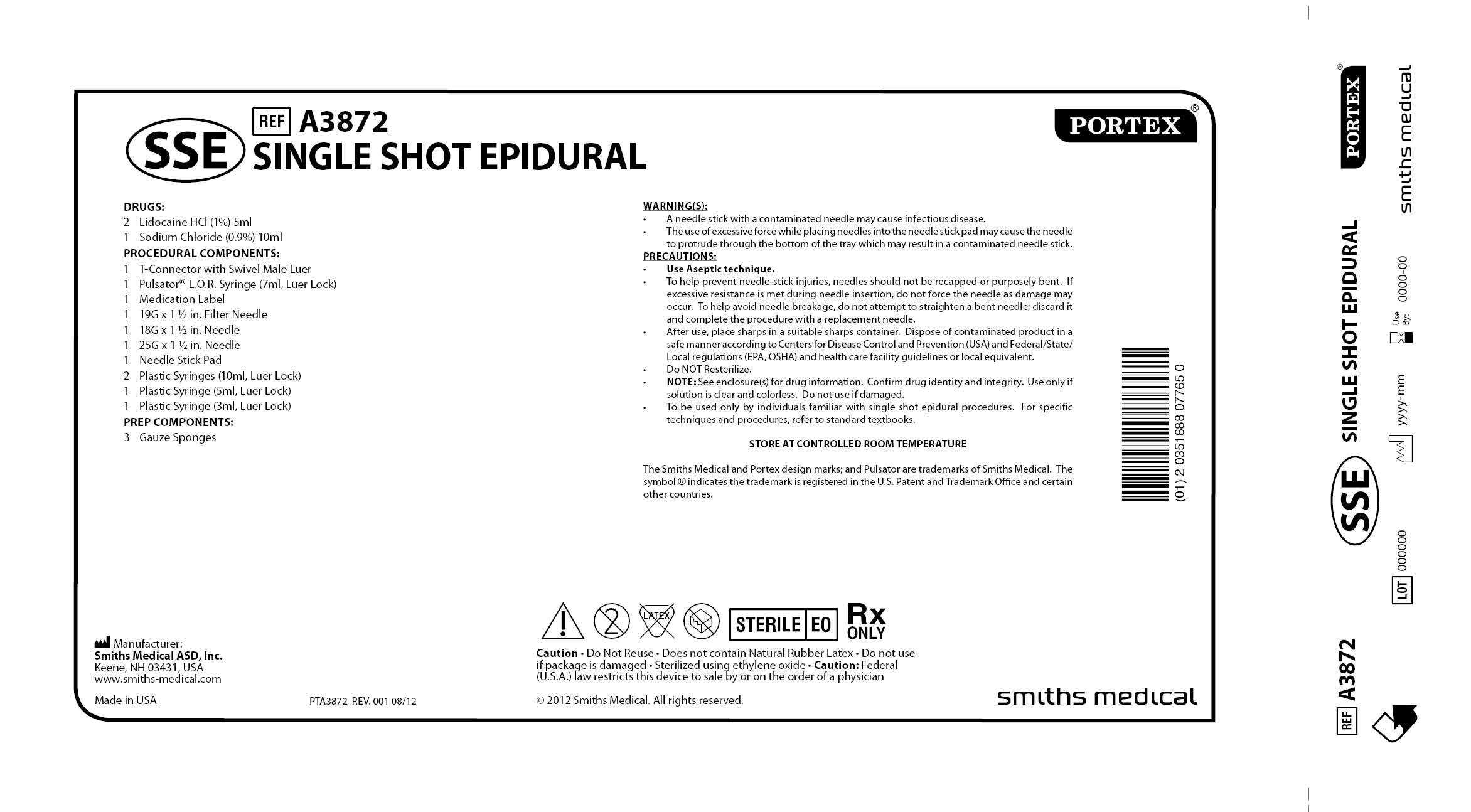 A3872 SINGLE SHOT EPIDURAL