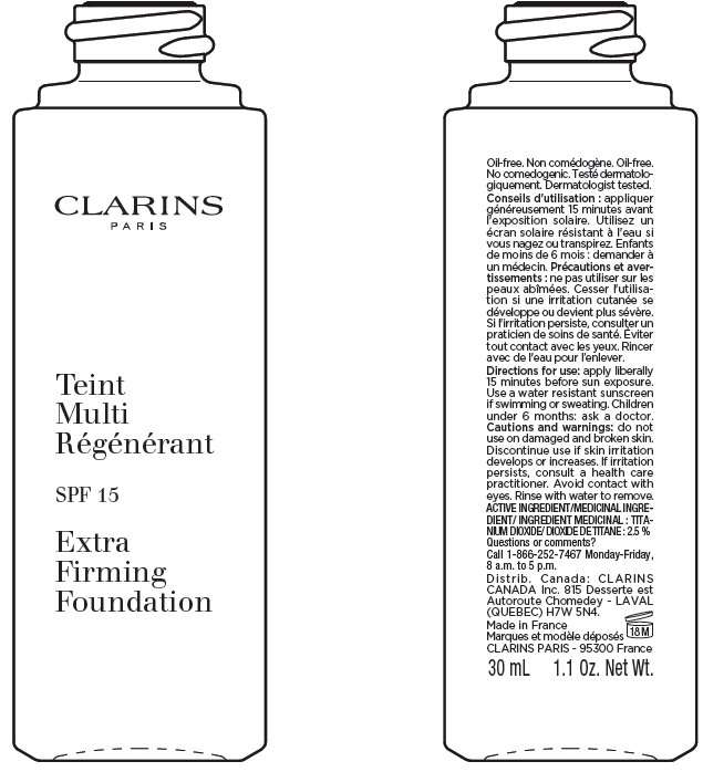 CLARINS Broad Spectrum SPF 15 Sunscreen Extra-Firming Foundation Tint 107