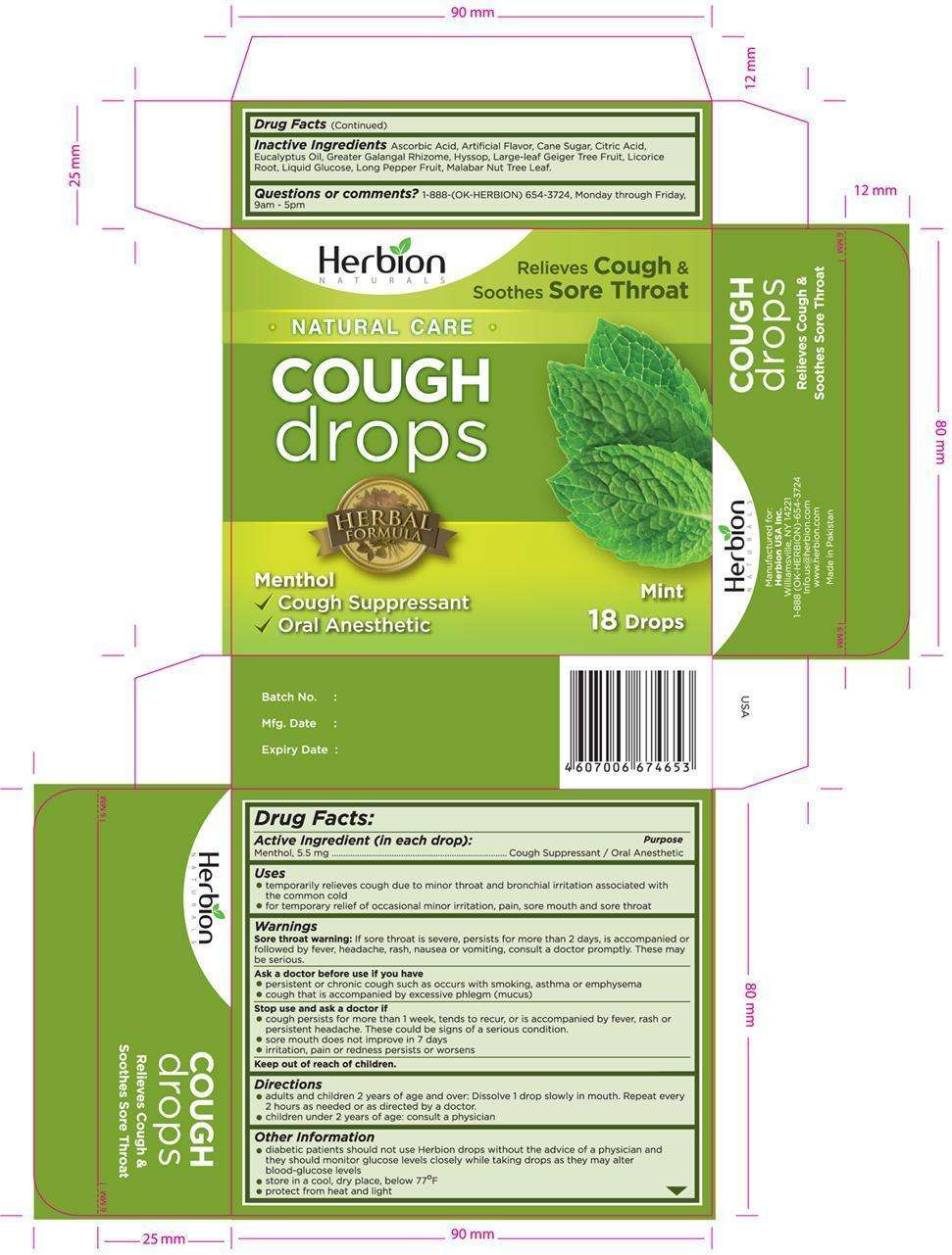 Herbion Naturals Mint Cough Drops