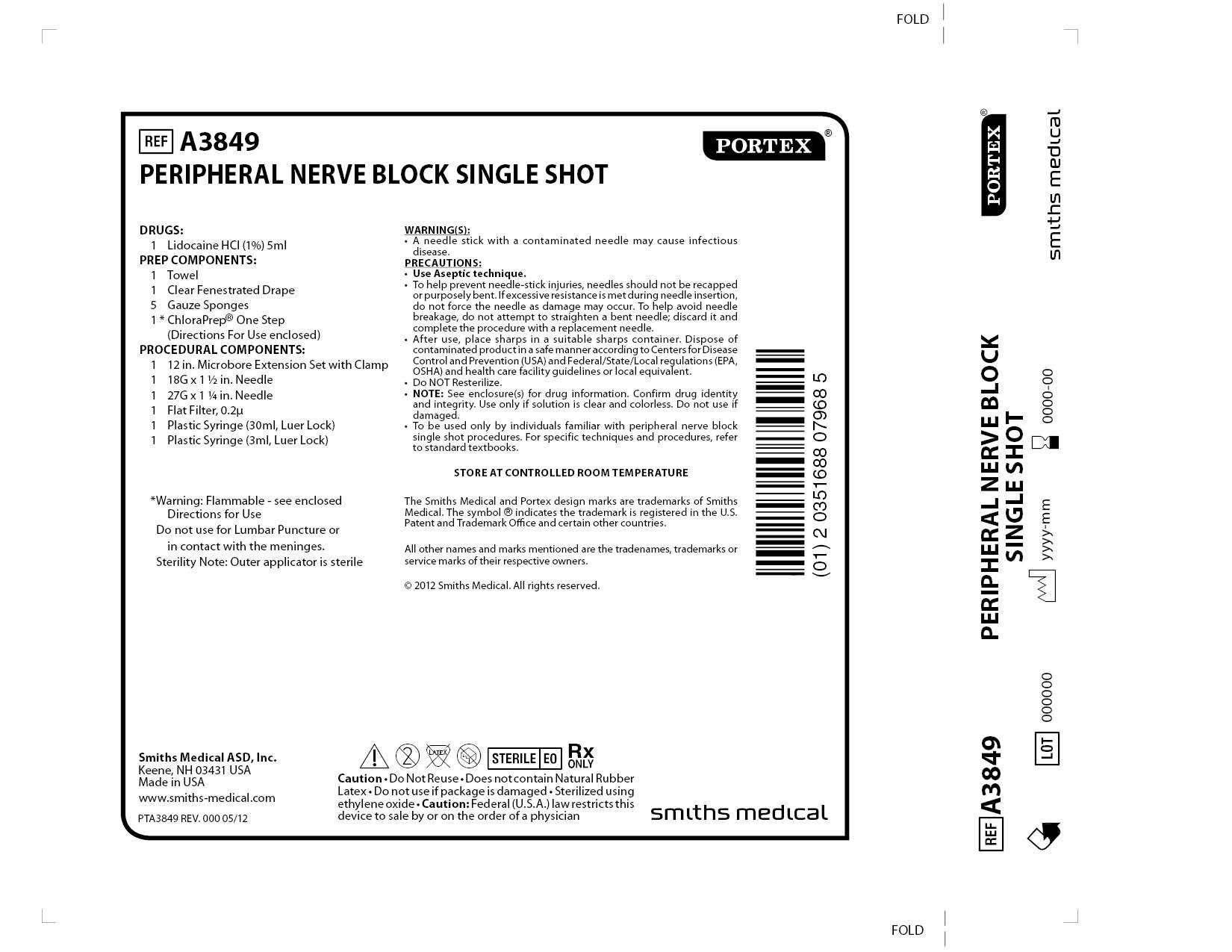 A3849 PERIPHERAL NERVE BLOCK SINGLE SHOT