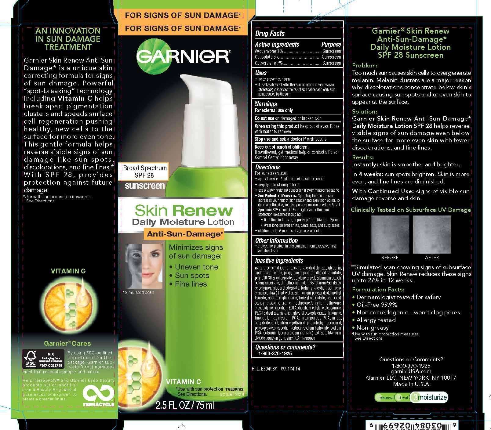 Garnier Skin Renew Daily Moisture Anti Sun Damage