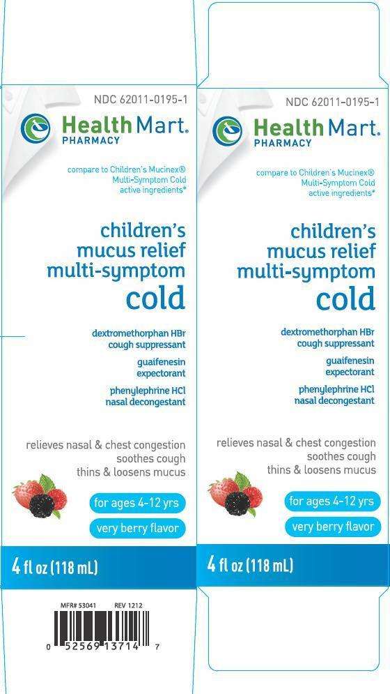 Childrens mucus relief multi-symptom cold