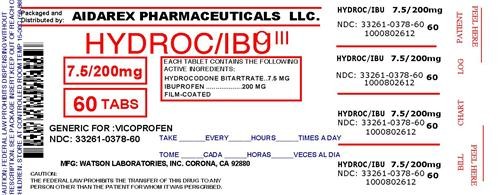 HYDROCODONE BITARTRATE AND IBUPROFEN