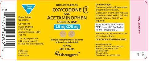 Oxycodone and Acetaminophen