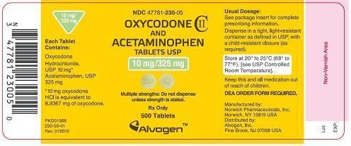 Oxycodone and Acetaminophen