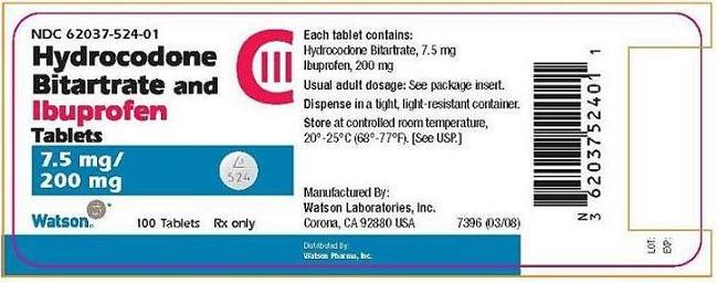 HYDROCODONE BITARTRATE AND IBUPROFEN