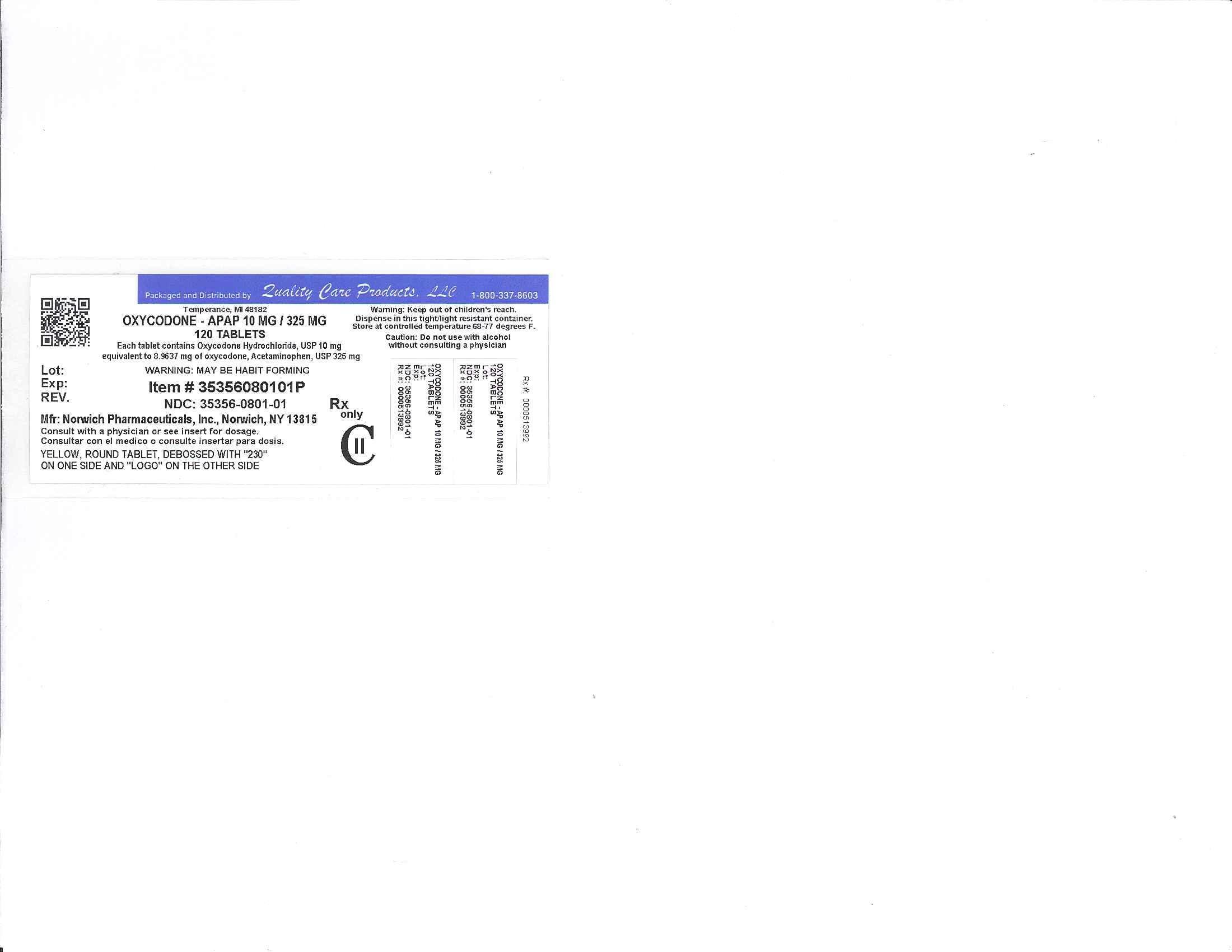 Oxycodone and Acetaminophen