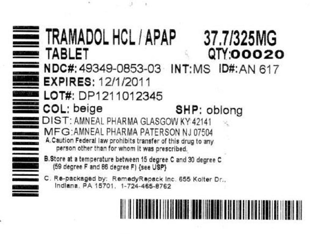 Tramadol Hydrochloride and Acetaminophen