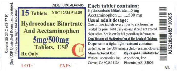 Hydrocodone Bitartrate and Acetaminophen