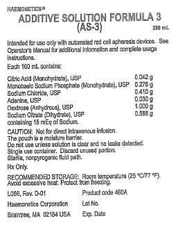 Haemonetics Additive Solution Formula 3 (AS-3)