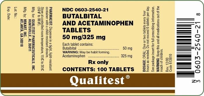 butalbital and acetaminophen